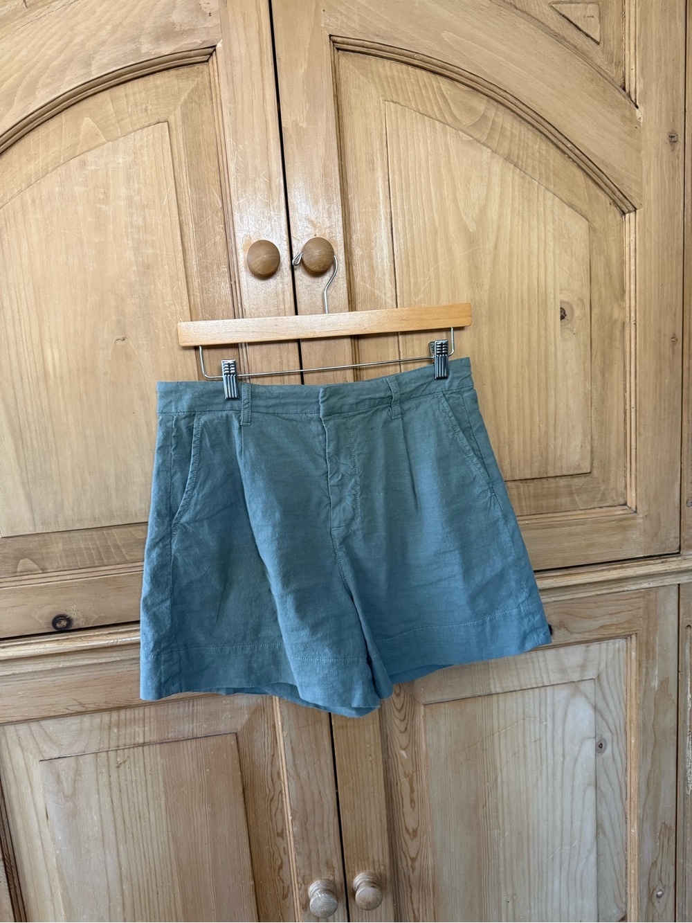 Frank & Eileen High-Waisted Cotton Linen Shorts size 6 - Picture 8 of 10
